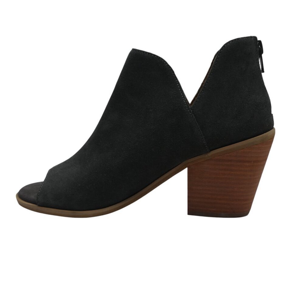 Susina Lea Olive Gray Suede Open Toe Heeled Ankle Boots Womens 7 - Picture 3 of 13